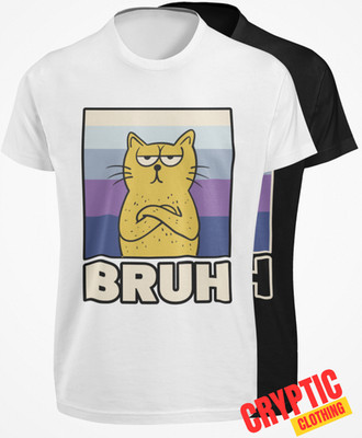 Funny Bruh Cat MEME T SHIRT Animal Lover Sarcastic MEOW Cute Kitten Feline TEE