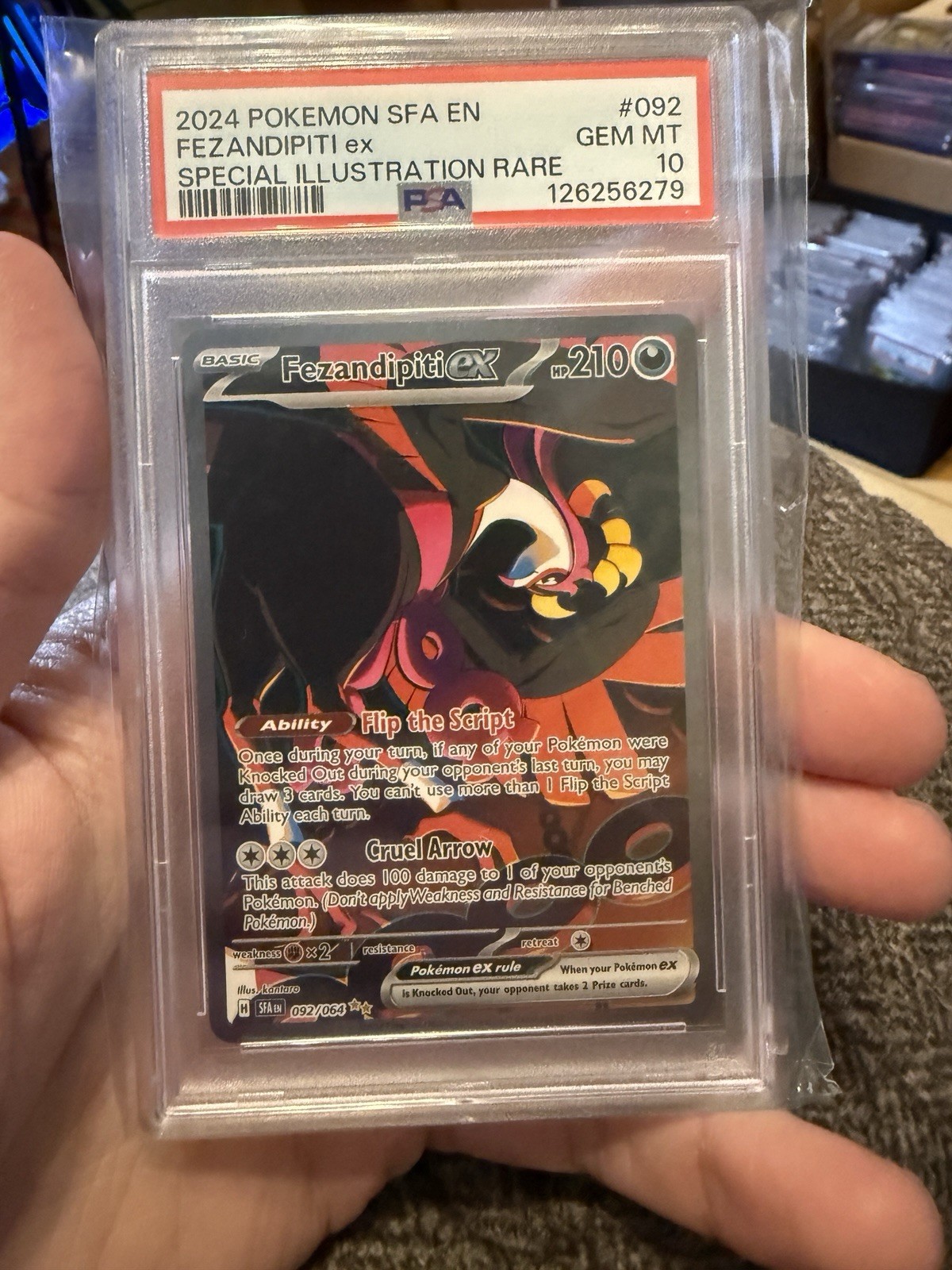 2024 Pokemon Sfa En-Shrouded Fable SIR Fezandipiti Ex #092 PSA 10