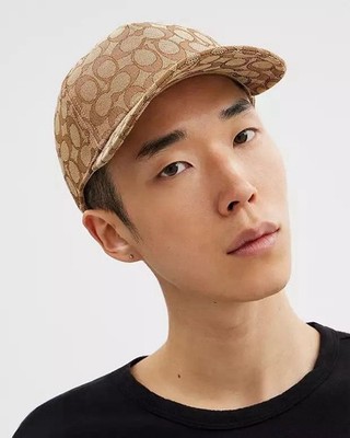 NWT Coach Signature Jacquard Baseball Hat CW766 Khaik Unisex | eBay