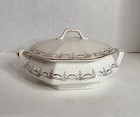 Vintage Octogon Dish With Lid  Gold Design With Crackling — photo 2