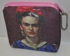 Frida Kahlo Artista Retrato Cremallera Bolsa Cartera Llavero Bolso Monedero Nuevo