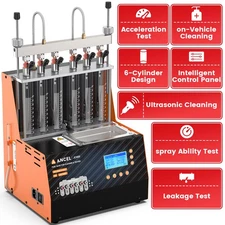 Ultrasonic Fuel Injector Cleaner Tester Car Nozzle Cleaning Machine 6 Cylinder