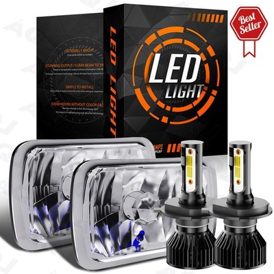 2pcs 7x6'' 5x7'' LED Headlights High/Low Beam H4 Fit Nissan Sentra 1982-1984