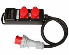 CEE Stromverteiler Vollgummi 63A / 400V zu 2x 32A Baustellenverteiler Adapter