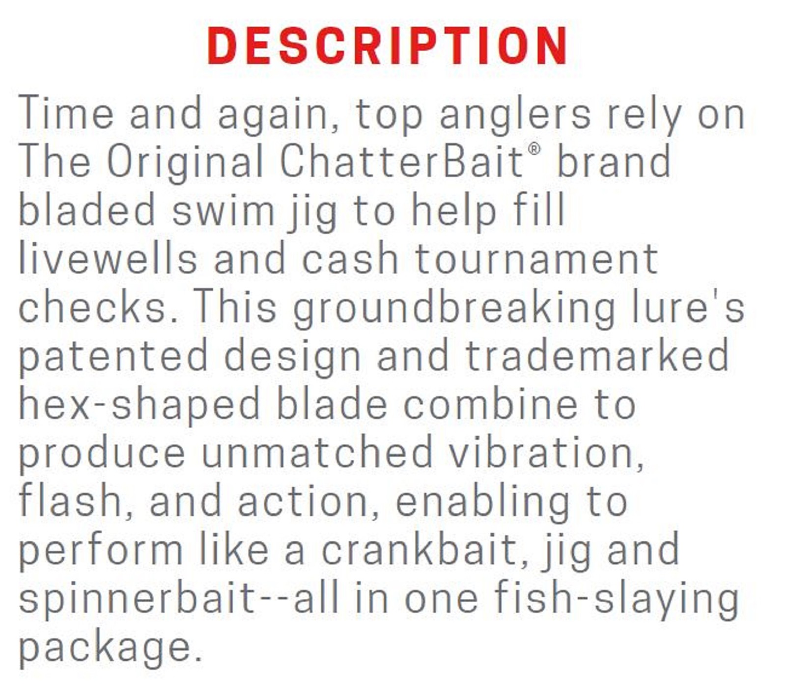 Zman Chatterbait 3/8 oz Sinking Bait Fire Craw (4059) - Image 3