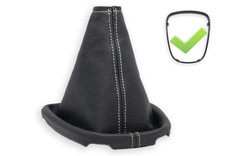 POUR CITROEN C1 FL 2012-2014 CUIR SOUFFLET LEVIER DE VITESSE COUTURE BLANC CADRE