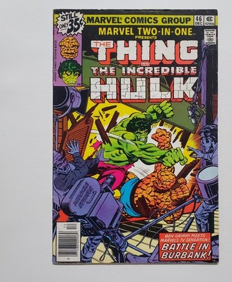 MARVEL TWO-IN-ONE #46 1978 Hulk vs Thing Battle in Burbank Bronze Age Comic