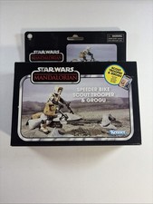 STAR WARS TVC VINTAGE COLLECTION MANDALORIAN  SPEEDER BIKE SCOUT TROOPER & GROGU