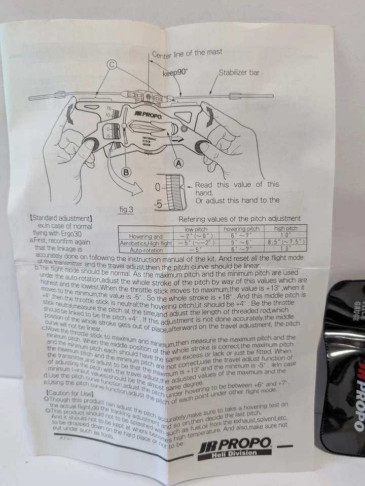 JR Helicopter Pitch Gauge w/Case Universal - Image 4 of 4
