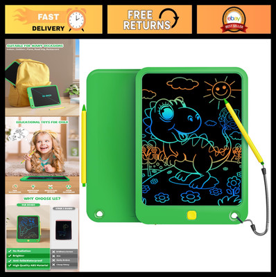 10'' LCD Writing Tablet - Colorful Doodle Board for Kids 3-12, Drawing Pad & Memo