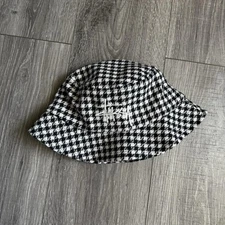 Stussy Plaud Checkered Bucket Hat BIG LOGO. Size S/M