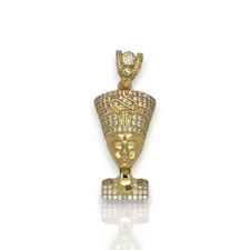 Egyptian "Nefertiti" Pendant - 14K Yellow Gold
