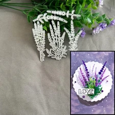 Lilac lavender stems butterfly bush metal cutting dies cut machine cutter die