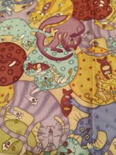 mulit color cats fabric 44x72