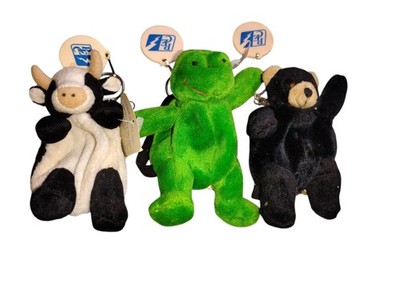 Vintage 1990s/Y2k Era Pouch Pals Bear Frog And Cow