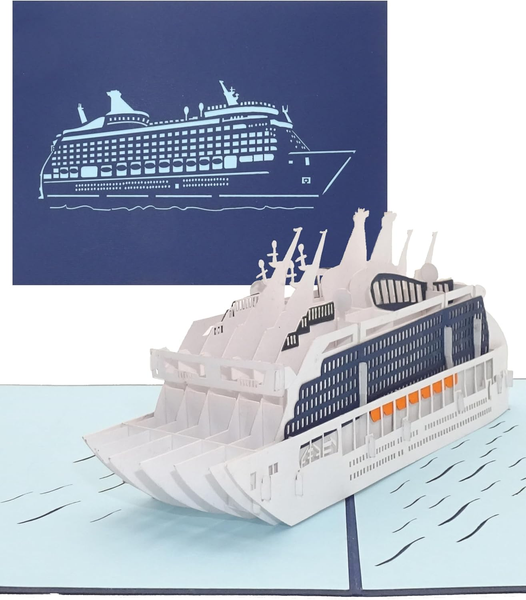 Kreuzfahrtschiff Pop Up Karte 3D Geburtstagskarte Einladung Geschenkverpackung-image