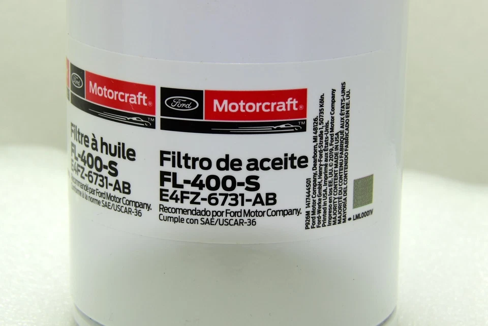 GENUINE MOTORCRAFT FL400S  OIL FILTER (FL-400-S) For F150 4.2 V6 USA made - Image 3 of 4