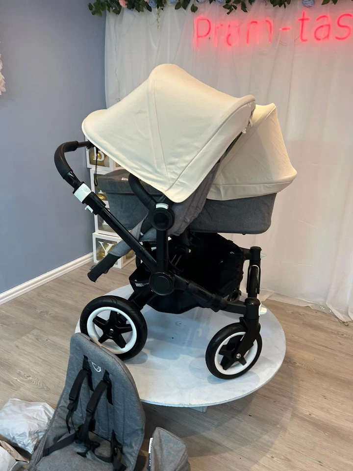 Bugaboo donkey 3 Duo Grey melange & Off White - REFURBISHED - Image 2 of 4