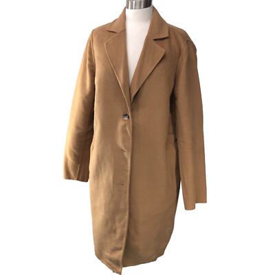 J Jill Womens Size S Fleece Overcoat Jacket Camel Fuzzy Teddy