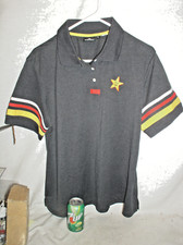 1 NEW M MEDIUM UNIFORM GRAY HARDEES RESTURANT EMPLOYEE CREW SERVER WAITER SHIRT