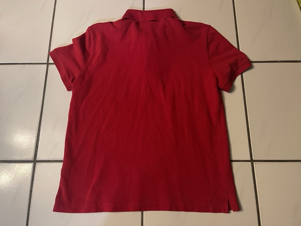 Lacoste Shirt Mens Size Large (5) Red Polo Short Sleeve Cotton Slim Fit
