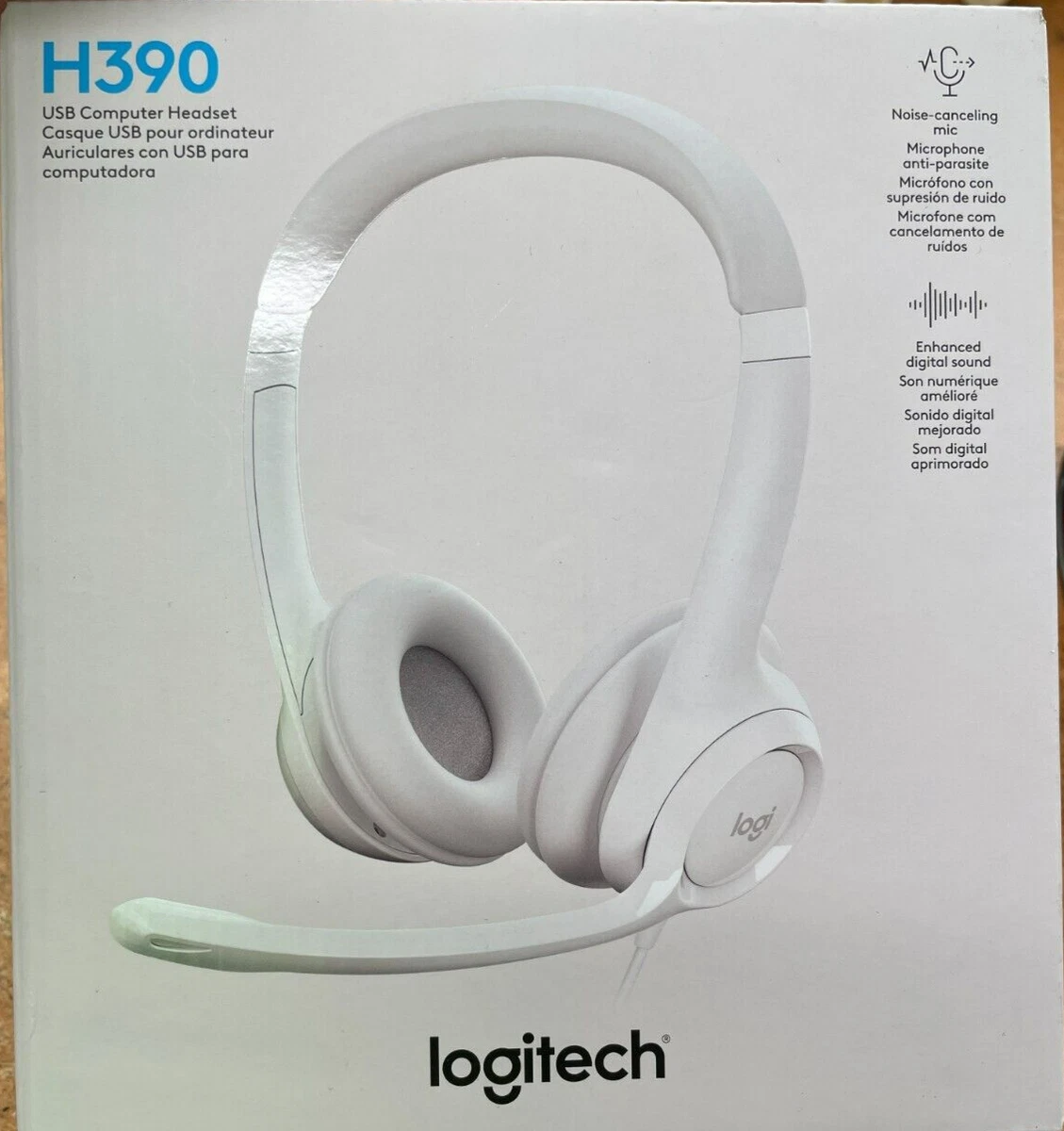 Logitech - H390 - USB-A Computer Headset with Noise Cancelling Microphone -  Whit