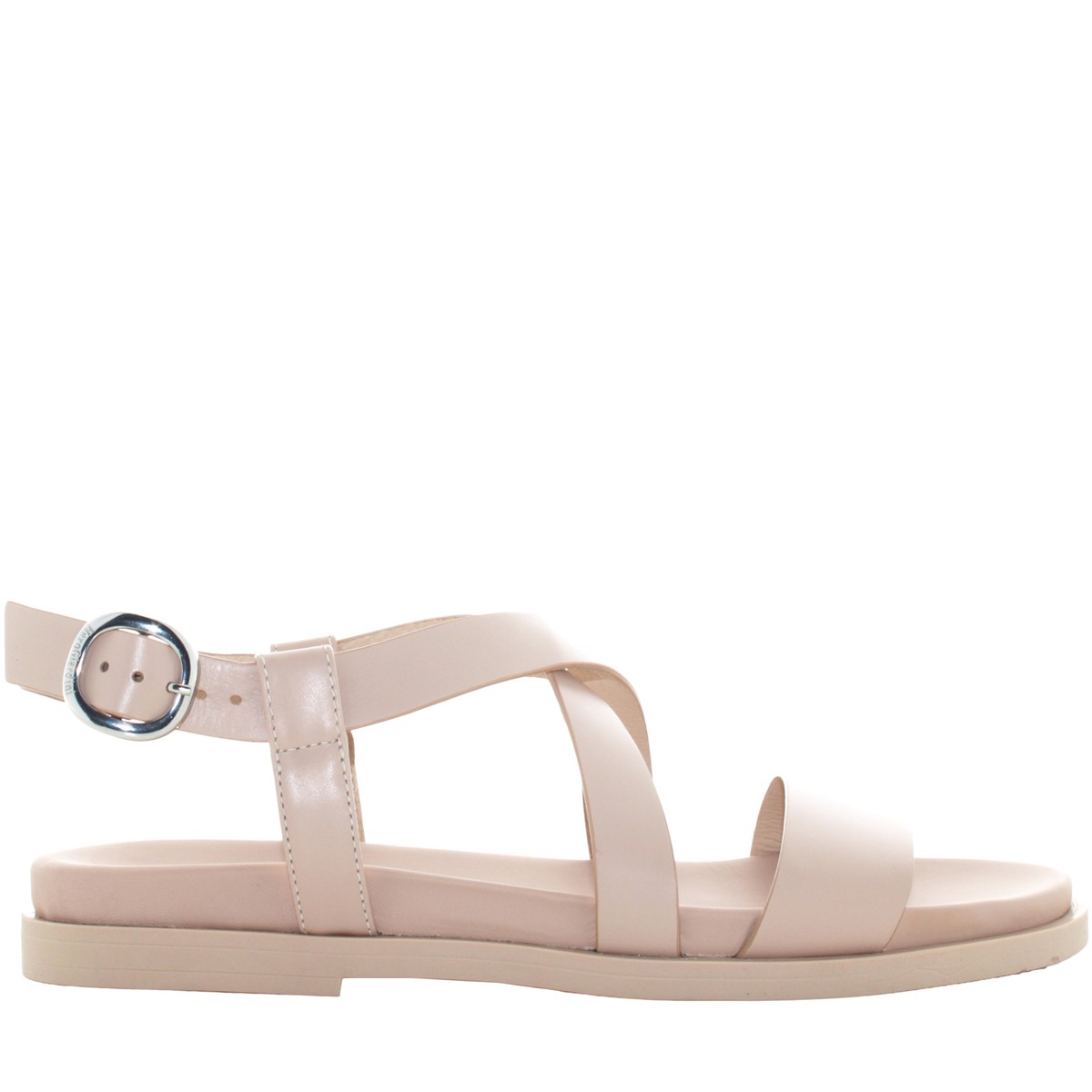 Sandales Nero Giardini Pour Femmes - Modèle E513480D/713 En Cuir Crème, Sans Talon, Tailles 34 à 41