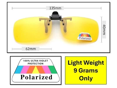 ENGINESS Clip On Flip-Up Sunglasses Lens Driving Anti-UV Night Vision Polarized Glasses