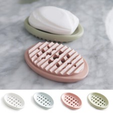 2pcs Bathroom Shower Storage Plate Brush Soap Dish Soap Drain Box Holder Hollow⇖