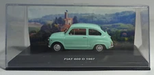 EDISON GIOCATTOLI EG FIAT 600 D 1967 1:43 DIECAST TOY CAR w/ CASE & CATOLOGUE