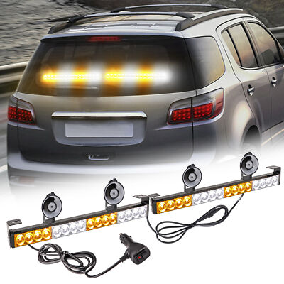 2 in 1 LED Traffic Advisor Emergency Strobe Windshield Light Bar Flshing Warning
