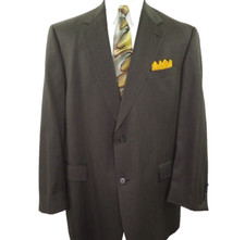 Hart Schaffner Marx Gold Trumpeter Striped Blazer Jacket Sport Coat 46 R USA EUC
