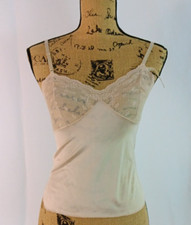 Vassarette Beige spaghetti Straps Chemise Camisole Nylon Lingerie size 23 / 80