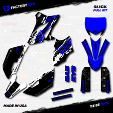 White & Blue Slick Racing Graphics kit fits 15-21 Yamaha Yz85 YZ 85 # Decal