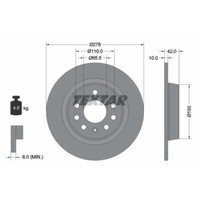 Textar 2X Bremsscheibe Hinten Ø278 Mm Voll FüR Opel Zafira B A05 1.8 1.9 Cdti