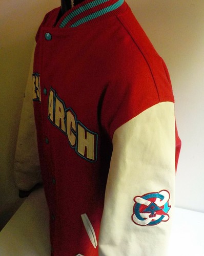 LRG "Rese Arch" Varisty Jacket Leather & Wool SZ 2XL Red /Ivory - Picture 6 of 8