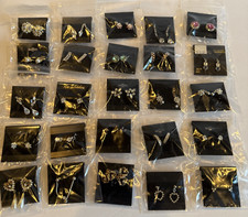 NEW Wholesale Lot 25 Pairs Women's Pierced Costume Earrings Jewelry Carded