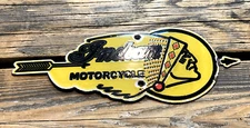 VINTAGE INDIAN MOTORCYCLE INDIAN CHIEF MOTOR OIL SALES & SERVICE PORCELAIN SIGN