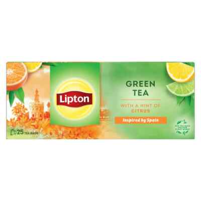 LIPTON CITRUS Flavored Green Tea Lemon, Lime & Orange Flavor 25