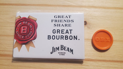 Jim Beam - Since 1795 - Kühlschrank Magnete - Great Bourbon - Metall Groß