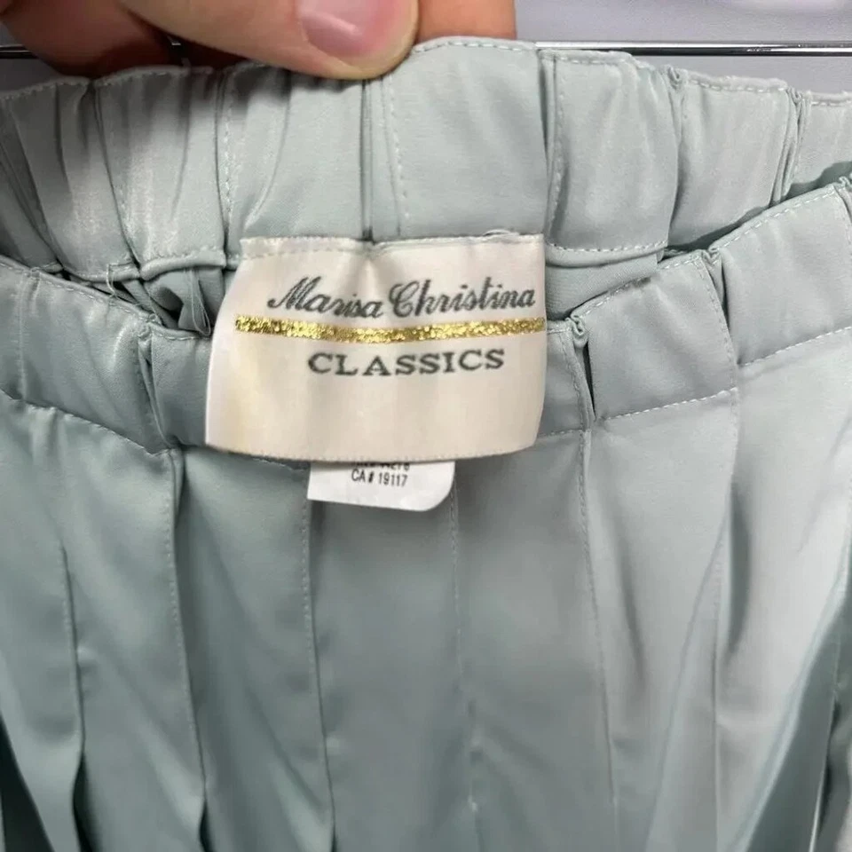 Marisa Christina Seafoam Pleated Midi Skirt Large - Image 2 of 4