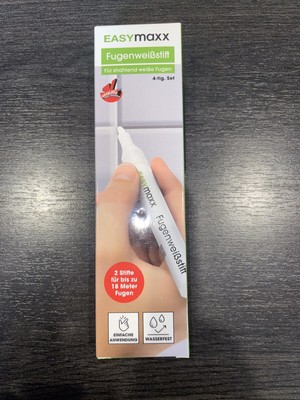 EASYmaxx Fugenweißstift - Für weiße Hochglanzfugen - 2 Stift, 4 Stück. Satz