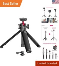 Portable 4-Level Adjustable Tripod for DSLR  Action Cameras - Travel Essential