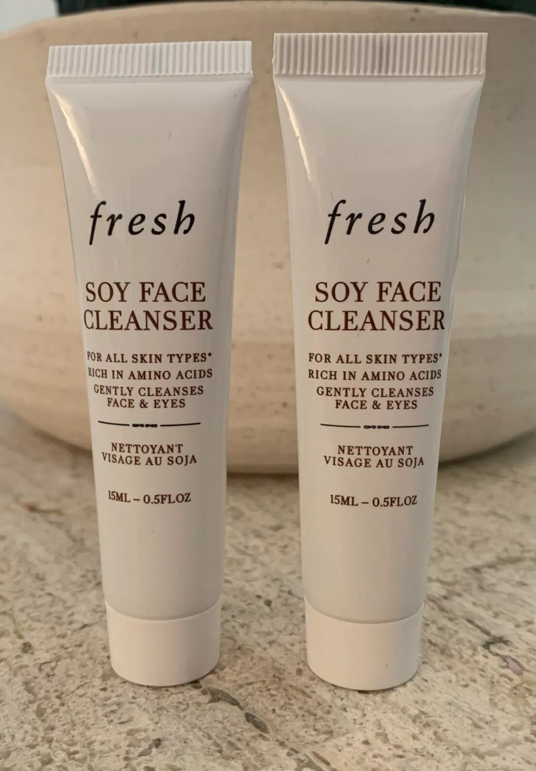 2x FRESH SOY FACE CLEANSER Gel Deluxe Travel Size 15ml/0.5oz BRAND NEW
