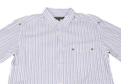 COMME des GARCONS HOMME DEUX Big Riveted Striped Shirt Size COMME des GARCONS HOMME DEUX Big Riveted Striped Shirt Size