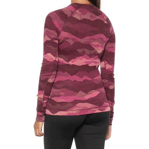 Smartwool Base Layer Top Womens 1X Merino 250 Crewneck Purple Pink Camo Shirt - Picture 2 of 10