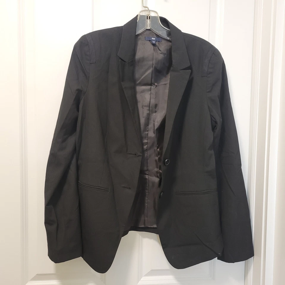 Blazer negro Gap para mujer talla 6 chaqueta de dos botones oficina trabajo forrado Foto 3 de 4