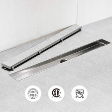 Sanitemodar Linear Shower Drain 36 Inch with Tiled Insert and 304 Stainless