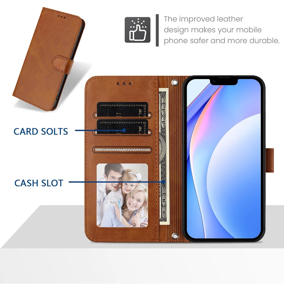 For Samsung Galaxy S25 Ultra S24 S23 S22 S21 S10 Leather Cover W/ RFID Blocking - Image 4 of 4