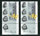ISRAEL 1988, ANNE FRANK - HOLOCAUST VICTIM, Scott 985 with TAB - LOT OF 2, MNH